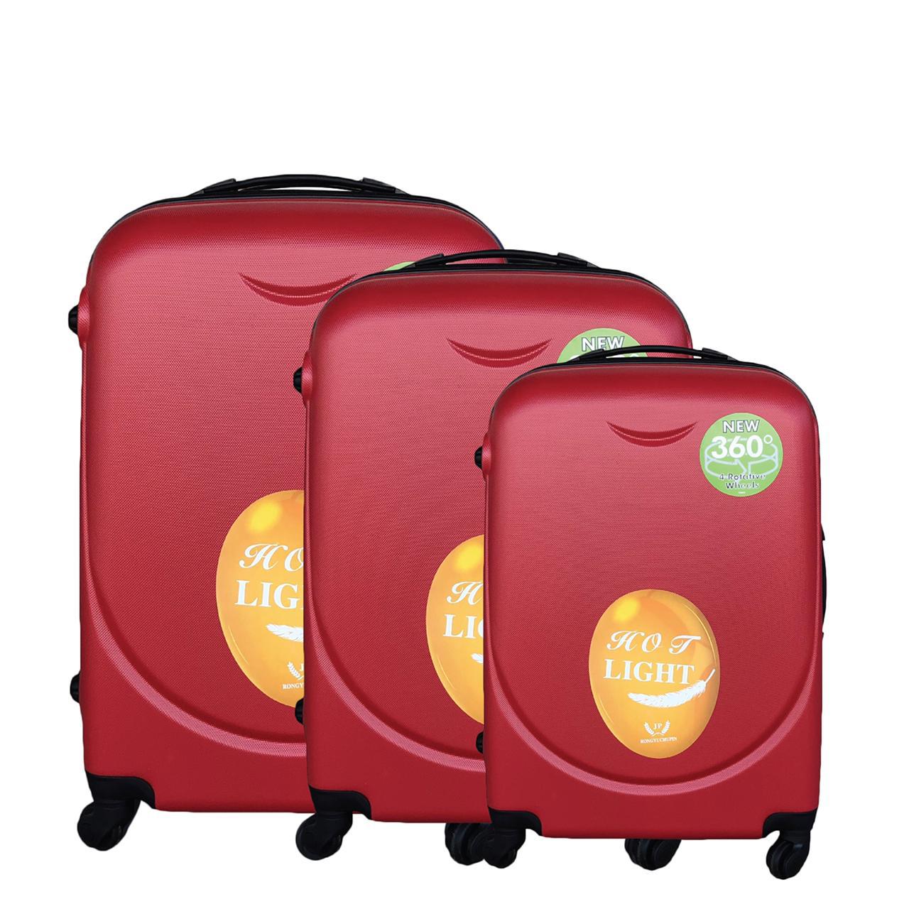 Travel Bag 3 In 1 Red (77cm-65cm-54cm) 4 Rotative Wheels, B3IN1 Red